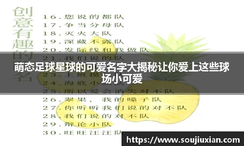 萌态足球星球的可爱名字大揭秘让你爱上这些球场小可爱